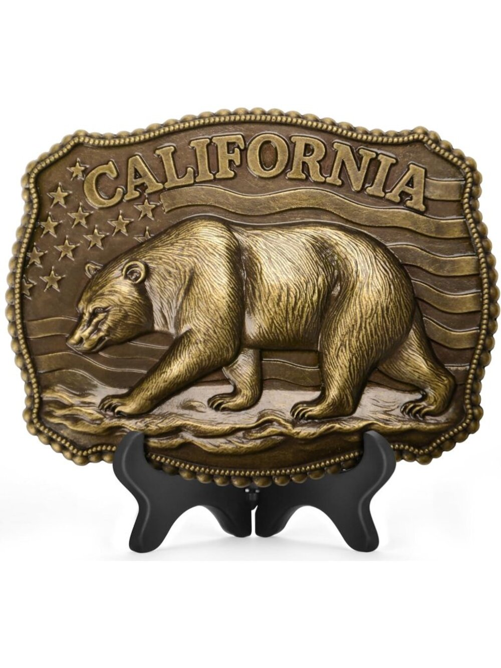 Men Bear-bronze Vintage Cowboy Buckle American Flag Hebillas Vaqueras Belt
